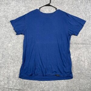 Five Four Men's Shirt Size Large Blue Pima Cotton Short Sleeve Crew Neck Soft